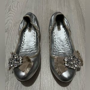 Miu Miu Silver Ballet Flats